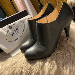 Authentic Prada Leather Ankle Boots With Box